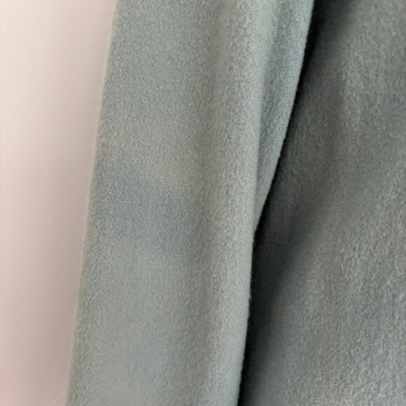 Vintage Teal Blue Wool Lined Dress Coat Cuffs - Picture 4 of 16